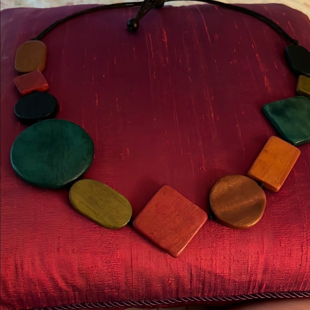 Multicolor Geometric Necklace